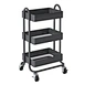 3 shelf metal rolling utility cart