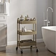 3 shelf metal rolling utility cart