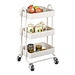 3 shelf metal rolling utility cart